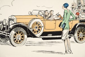 Golfozás Deauville-ben, White Bottomsból, pub. 1927 (színes nyomtatás)